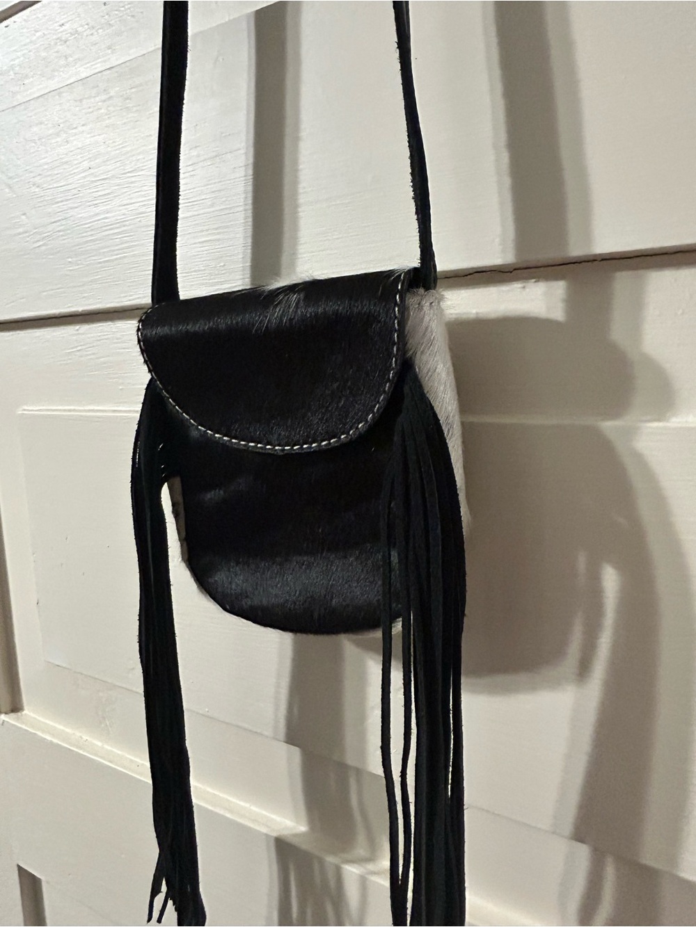 Rafter T Ranch Co Black and White Fringe Crossbody Bag - Childs shoulder bag